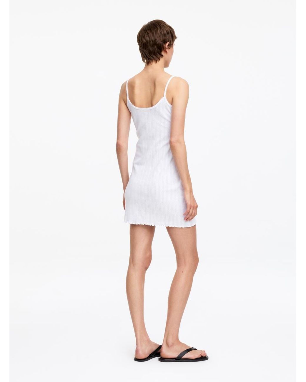 ARKET White Pointelle Knit Slip Dress