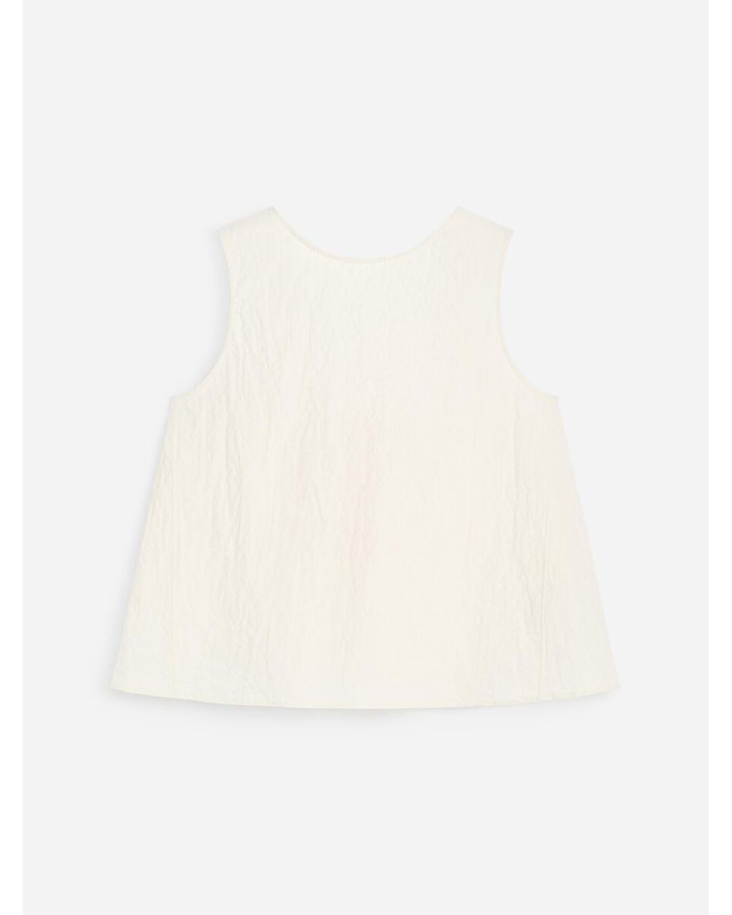 ARKET White Sleeveless Seersucker Top