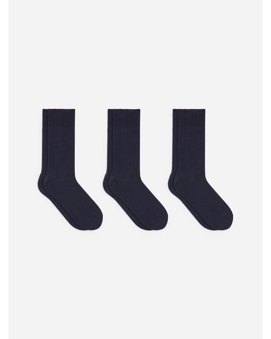 ARKET Blue Supima Cotton Rib Socks Set Of 3 Pairs for men