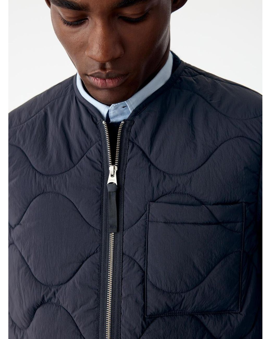 ARKET Blue Quilted Liner Vest for men
