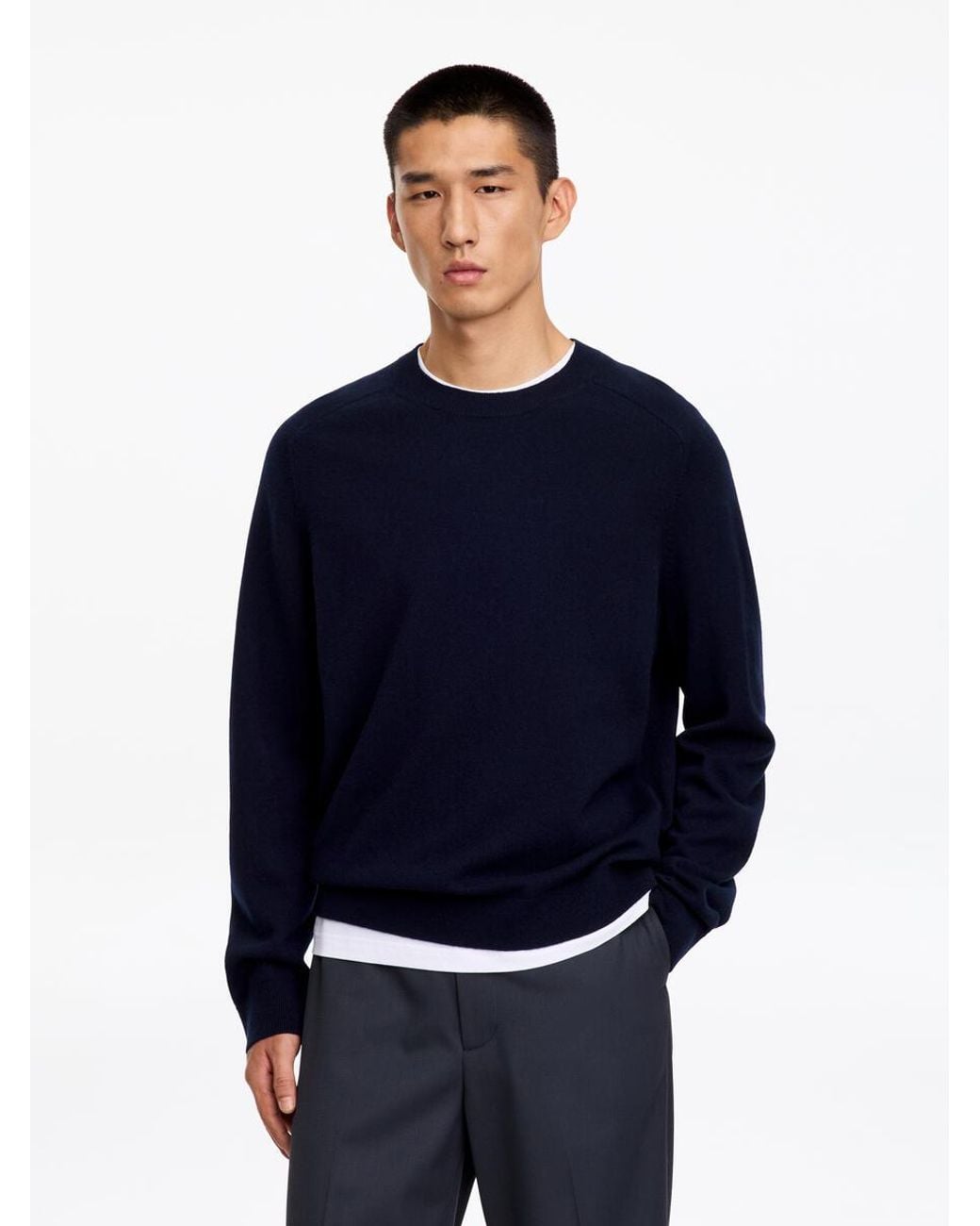 ARKET Blue Fine-Knit Wool Jumper for men