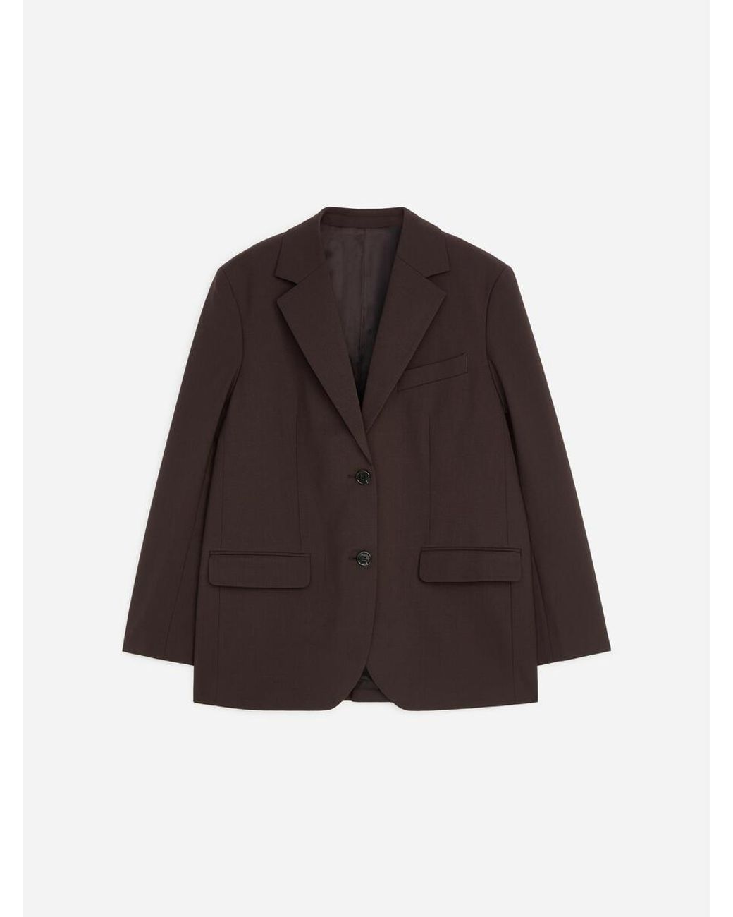 ARKET Brown Wool-Blend Relaxed Blazer