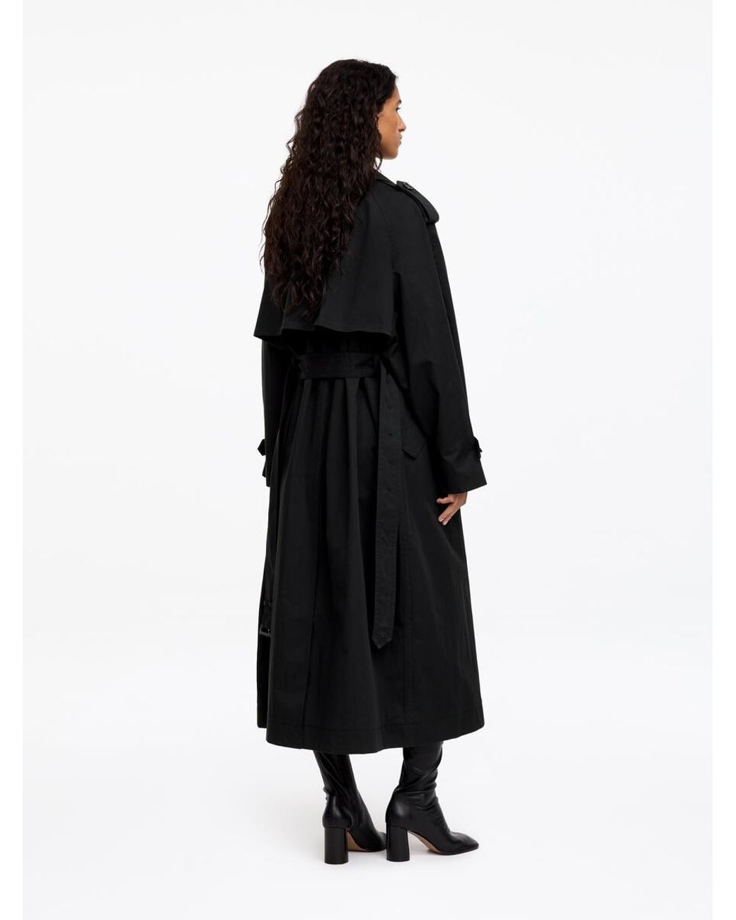 ARKET Black Oversized Trench Coat