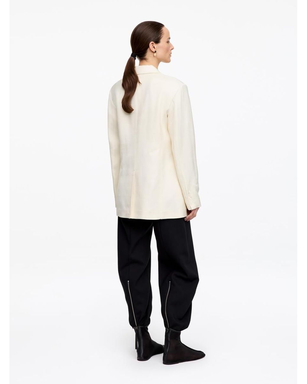 ARKET White Double-Breasted Blazer