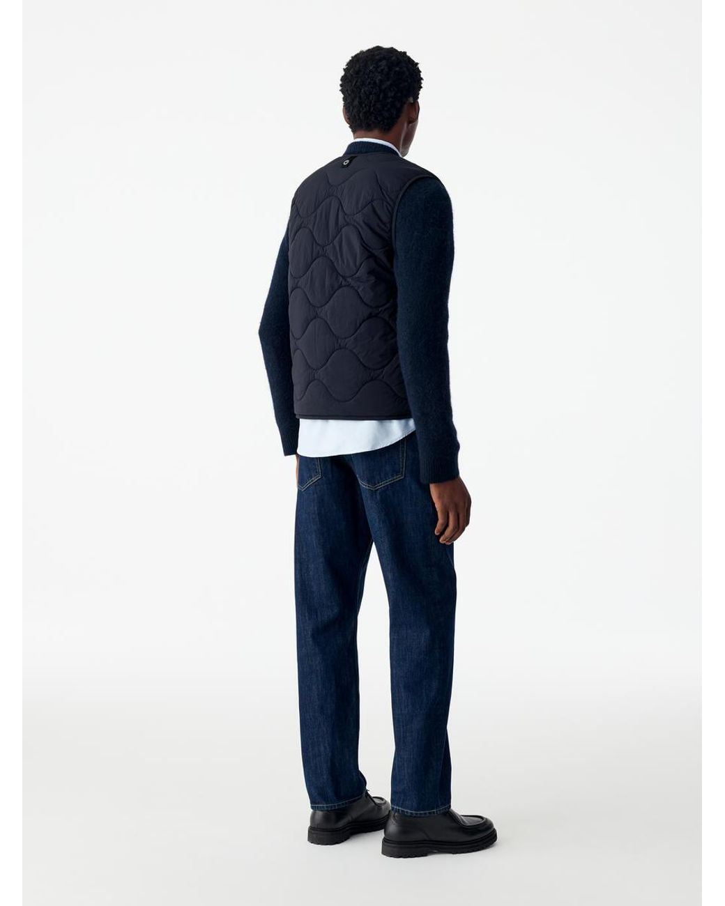 ARKET Blue Quilted Liner Vest for men