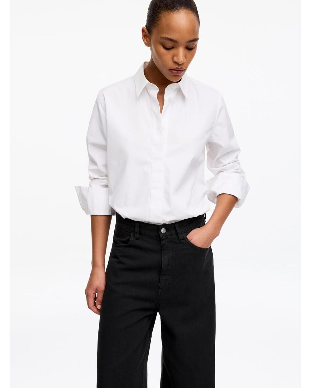 ARKET White Wide Trousers