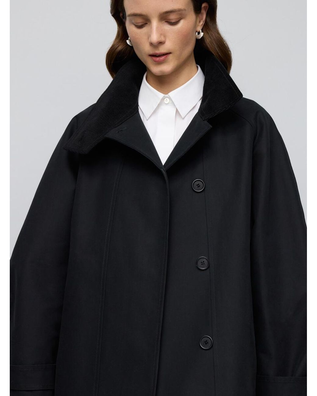 ARKET Black Corduroy-Collar Jacket
