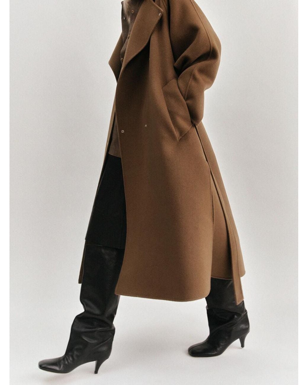 ARKET Black Slouchy Leather Knee Boots