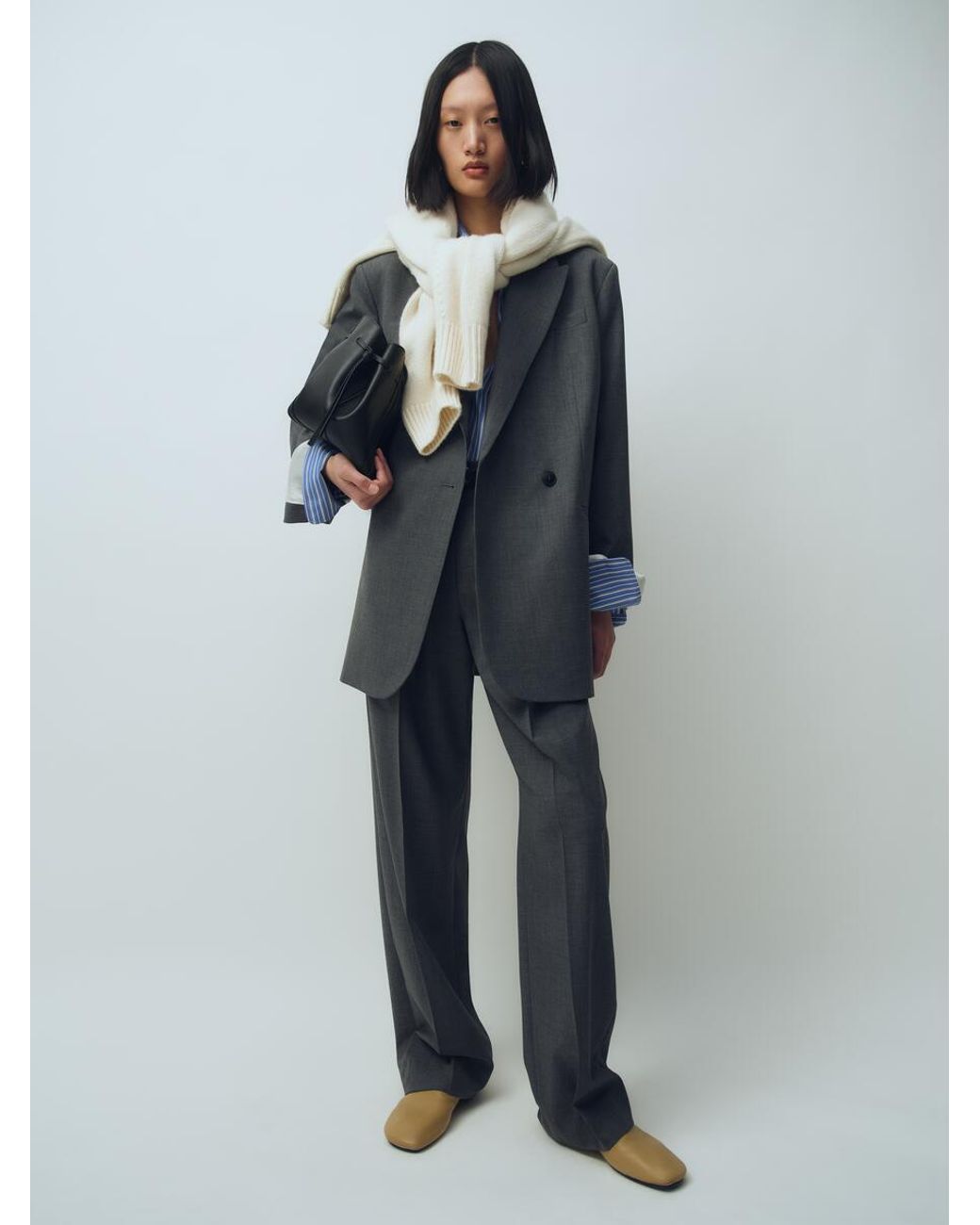 ARKET Blue Cotton-Silk Loose Shirt