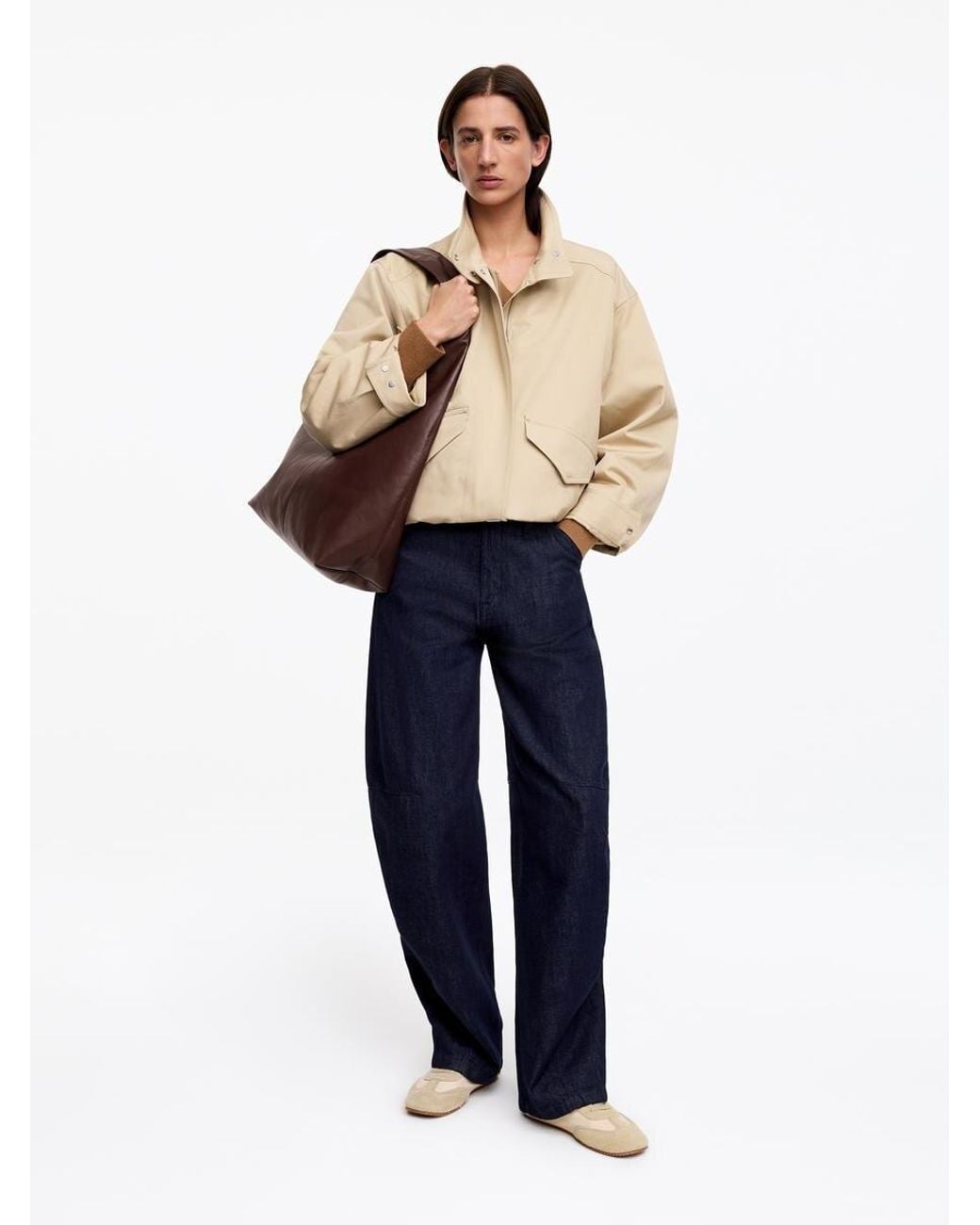 ARKET Natural Slouchy Leather Bag