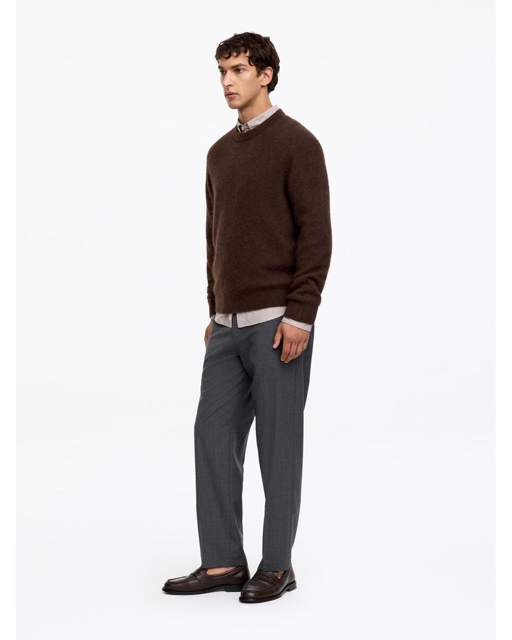 ARKET Brown Alpaca-Merino Wool Blend Jumper for men