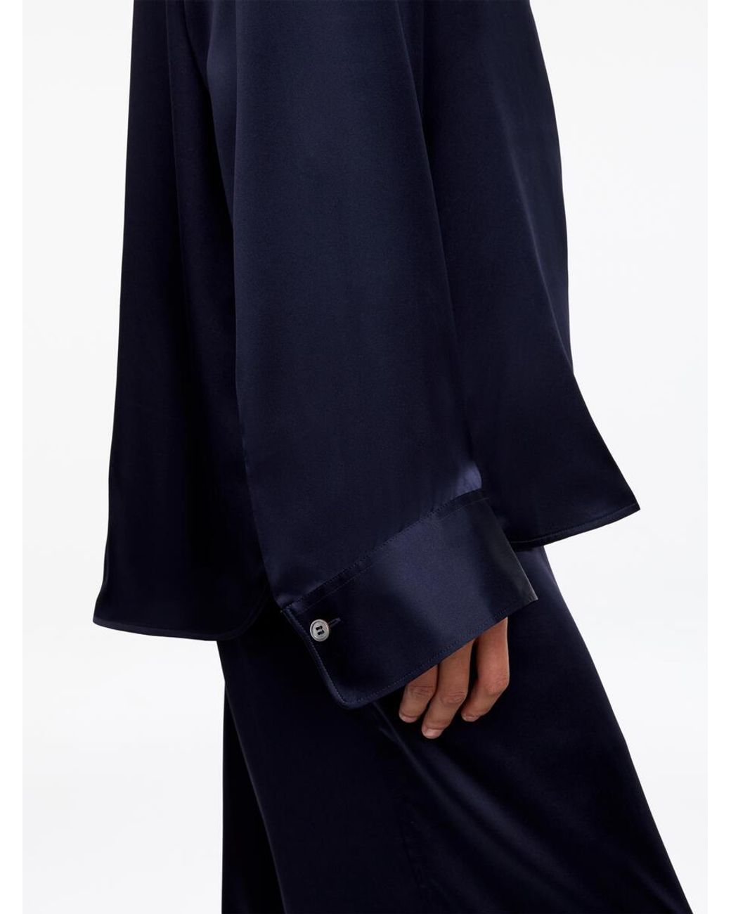 ARKET Blue Silk Satin Shirt
