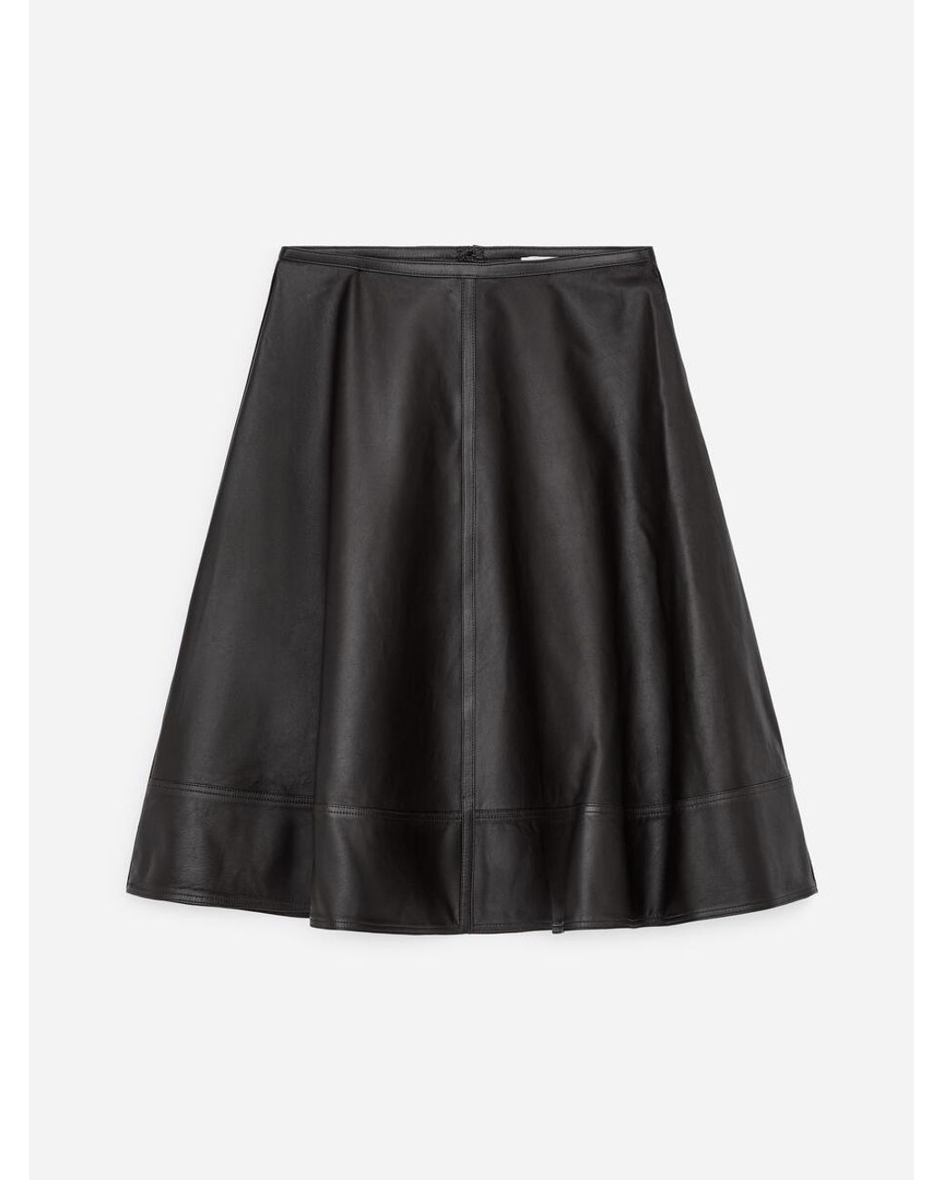 ARKET White A-Line Leather Skirt