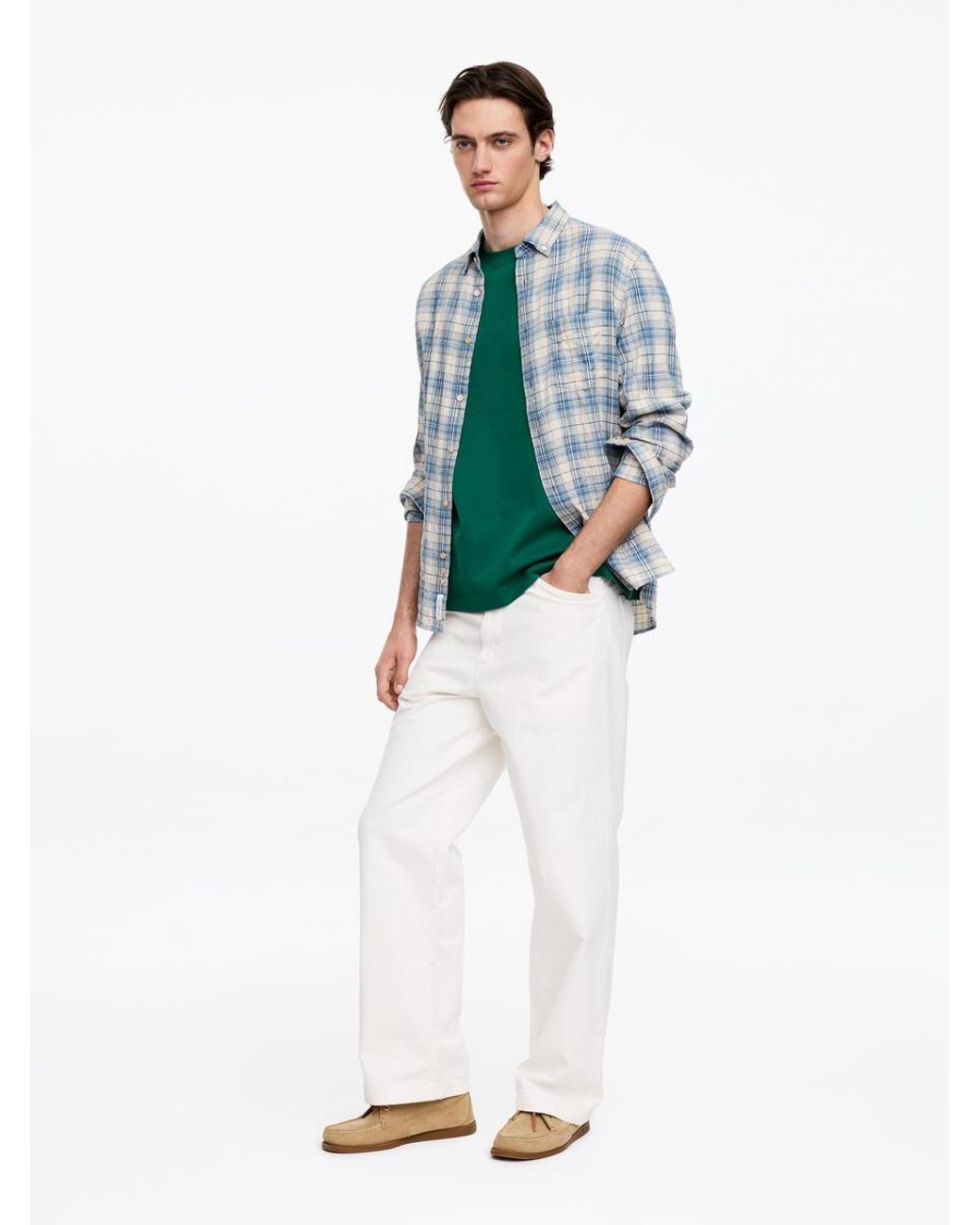 ARKET Green Boxy Interlock T-Shirt for men