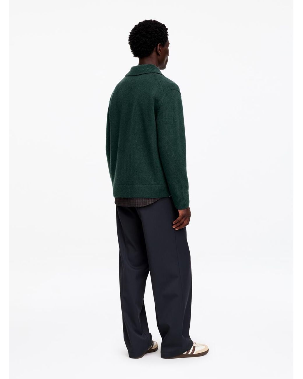 ARKET Green Zip Wool Cardigan for men