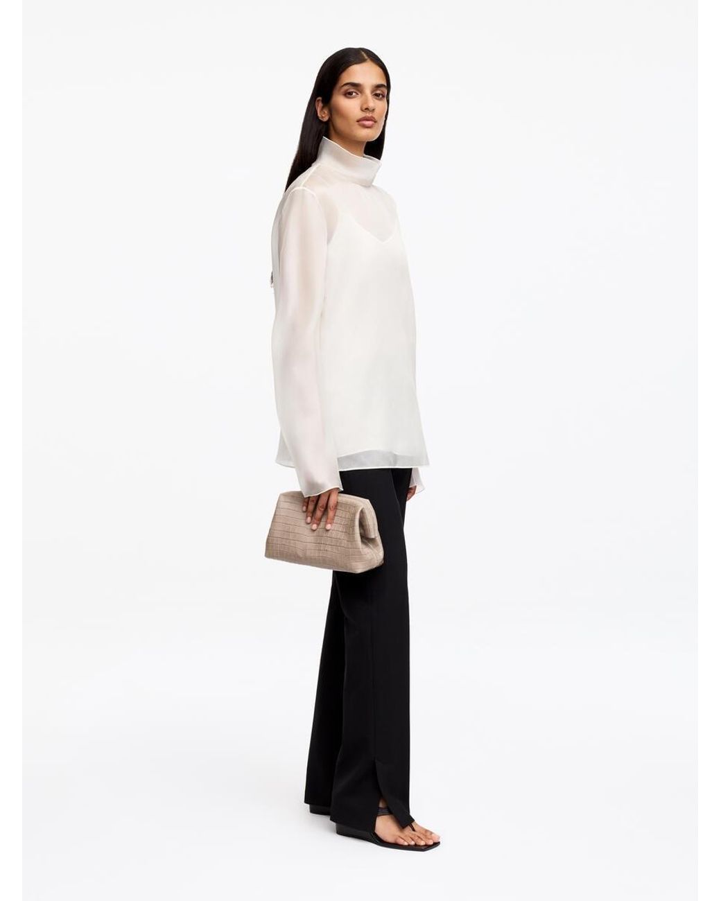 ARKET White Silk Organza Blouse