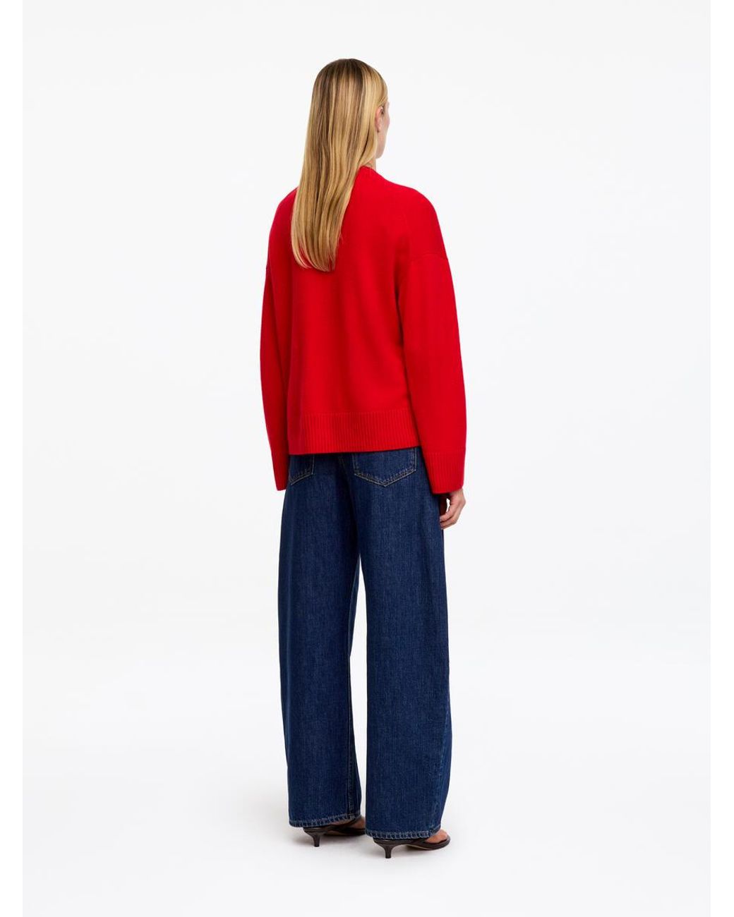 ARKET Red Oversized Pure Cashmere Jumper