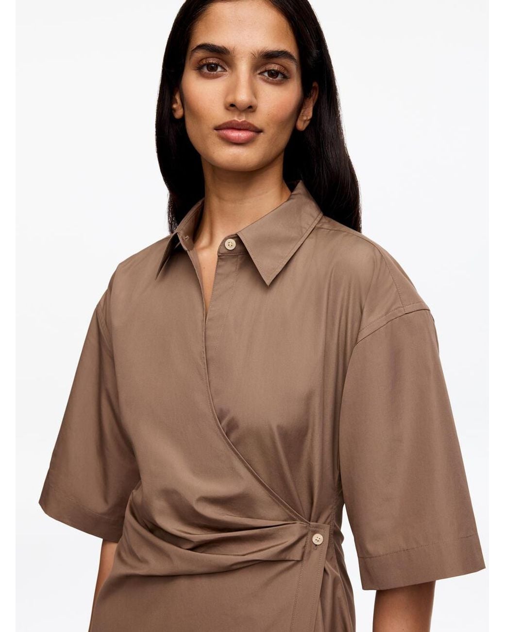 ARKET Natural Cotton Wrap Dress
