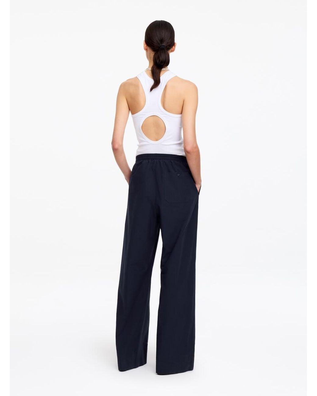 ARKET Blue Relaxed Cotton Trousers