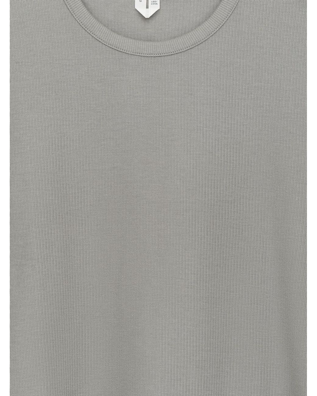 ARKET Gray Fitted Cotton T-Shirt for men