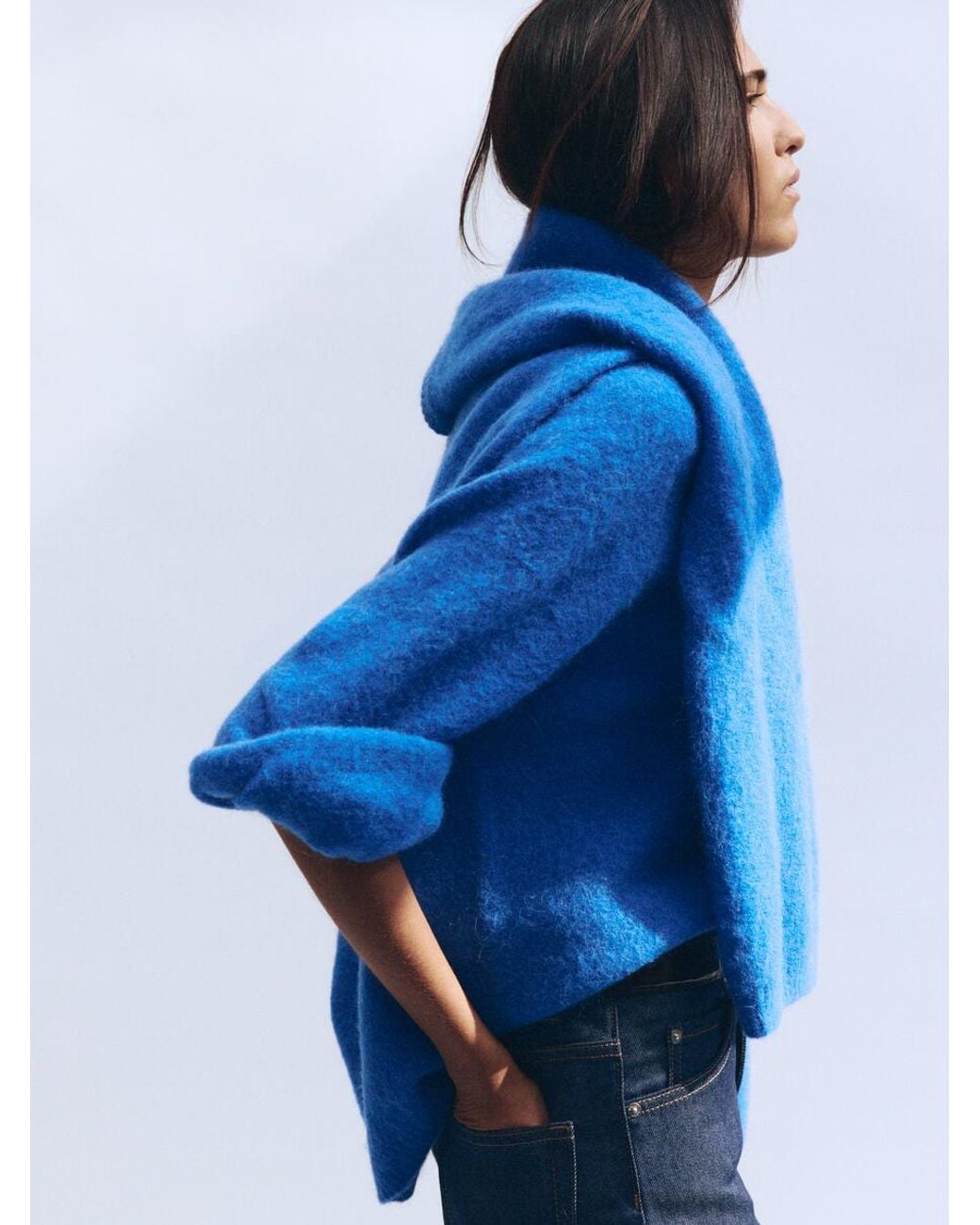 ARKET Blue Alpaca-Wool Blend Scarf