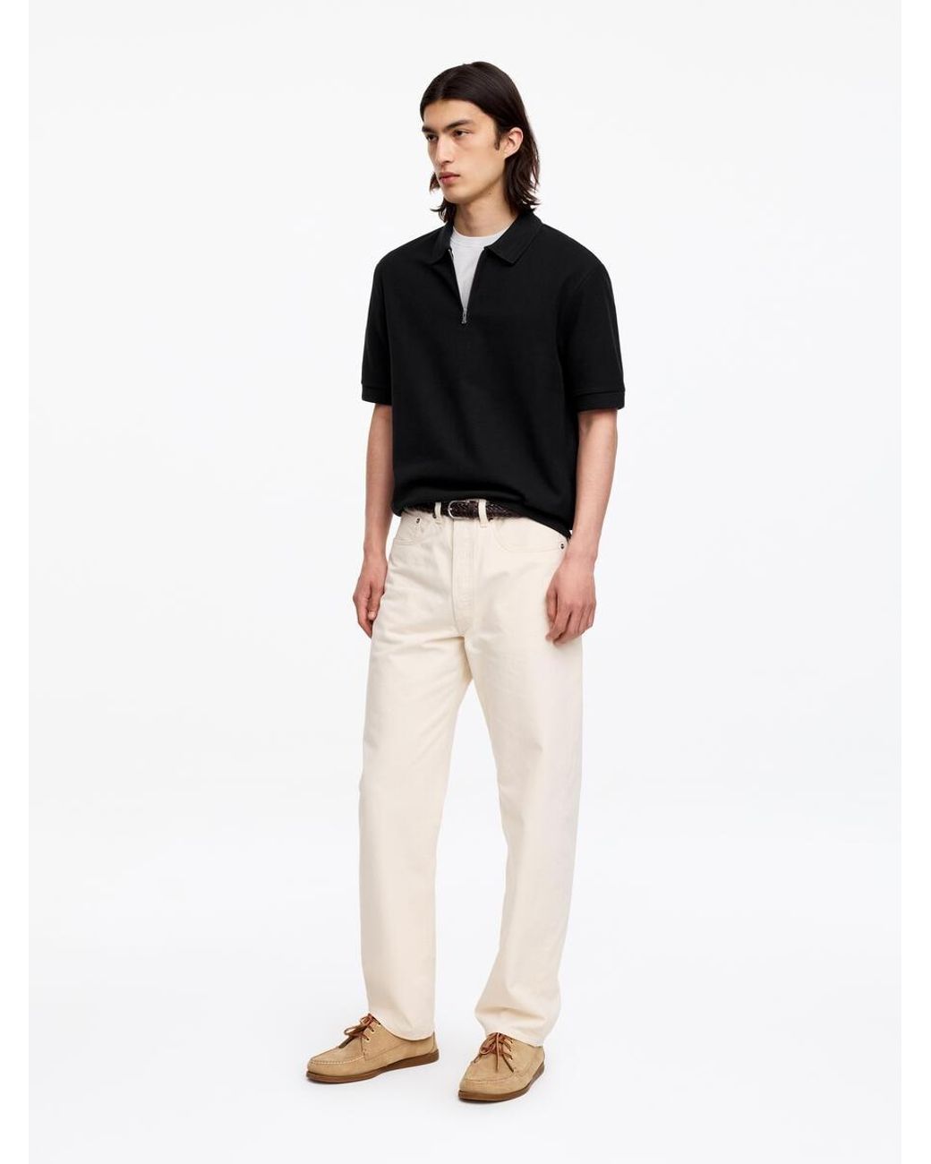ARKET Black Polo Zip Shirt for men