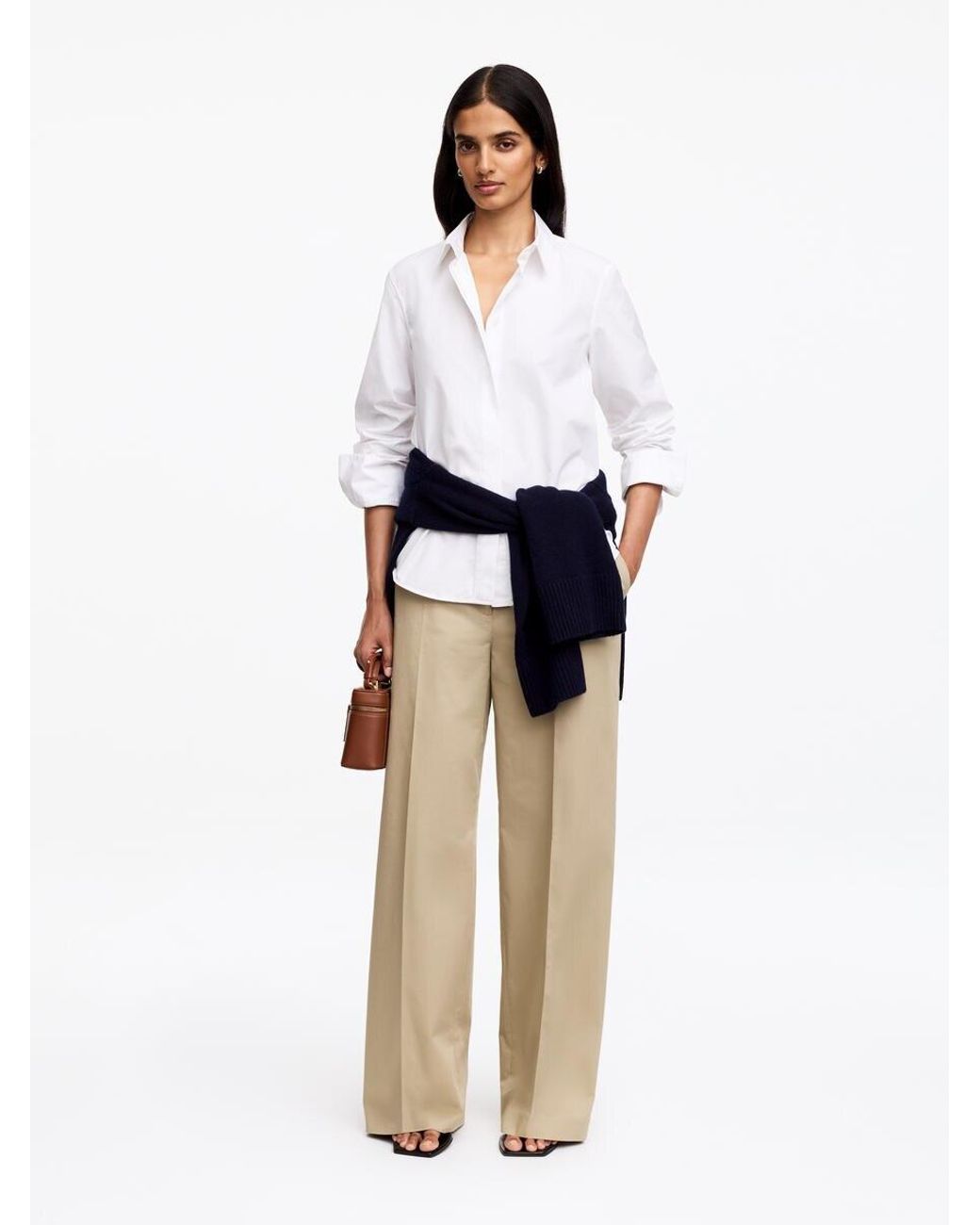 ARKET White Low-Waist Chino Trousers