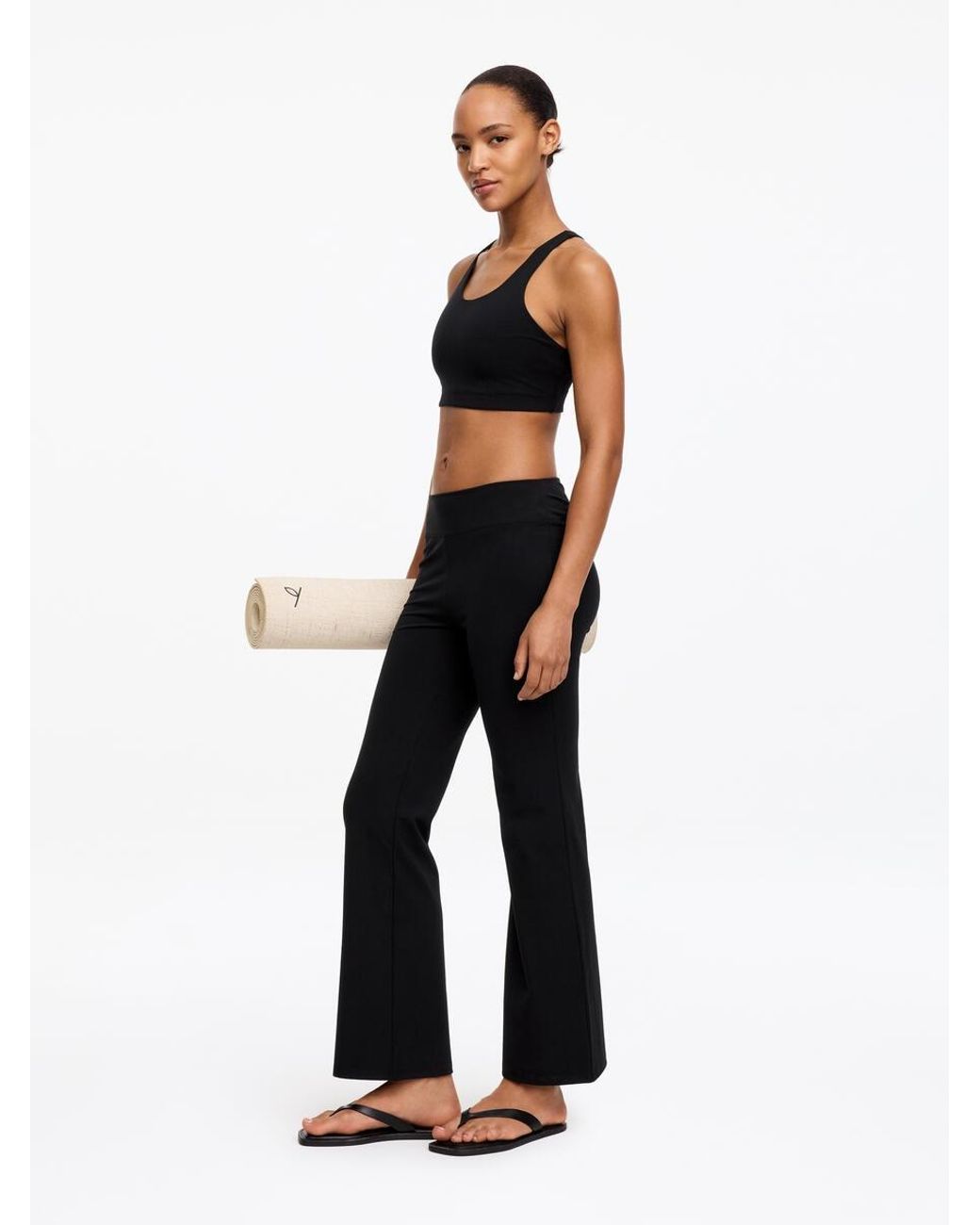 ARKET Black Cropped Flared Leggings