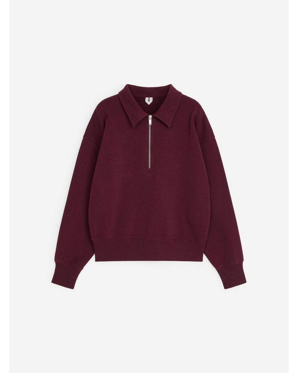 ARKET Red Half-Zip Polo Sweatshirt
