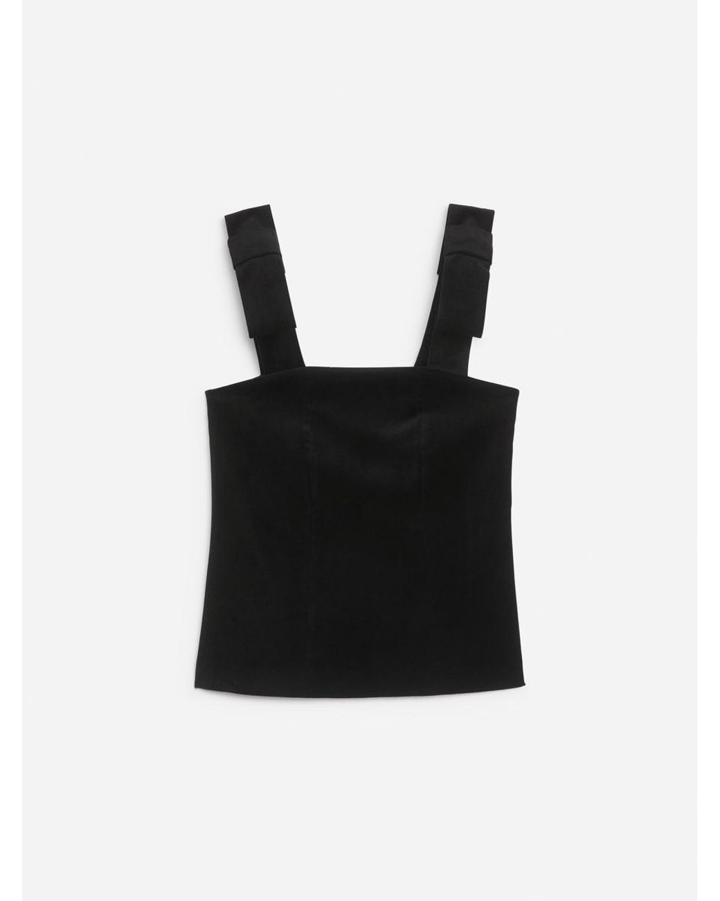 ARKET Black Velvet Strap Top