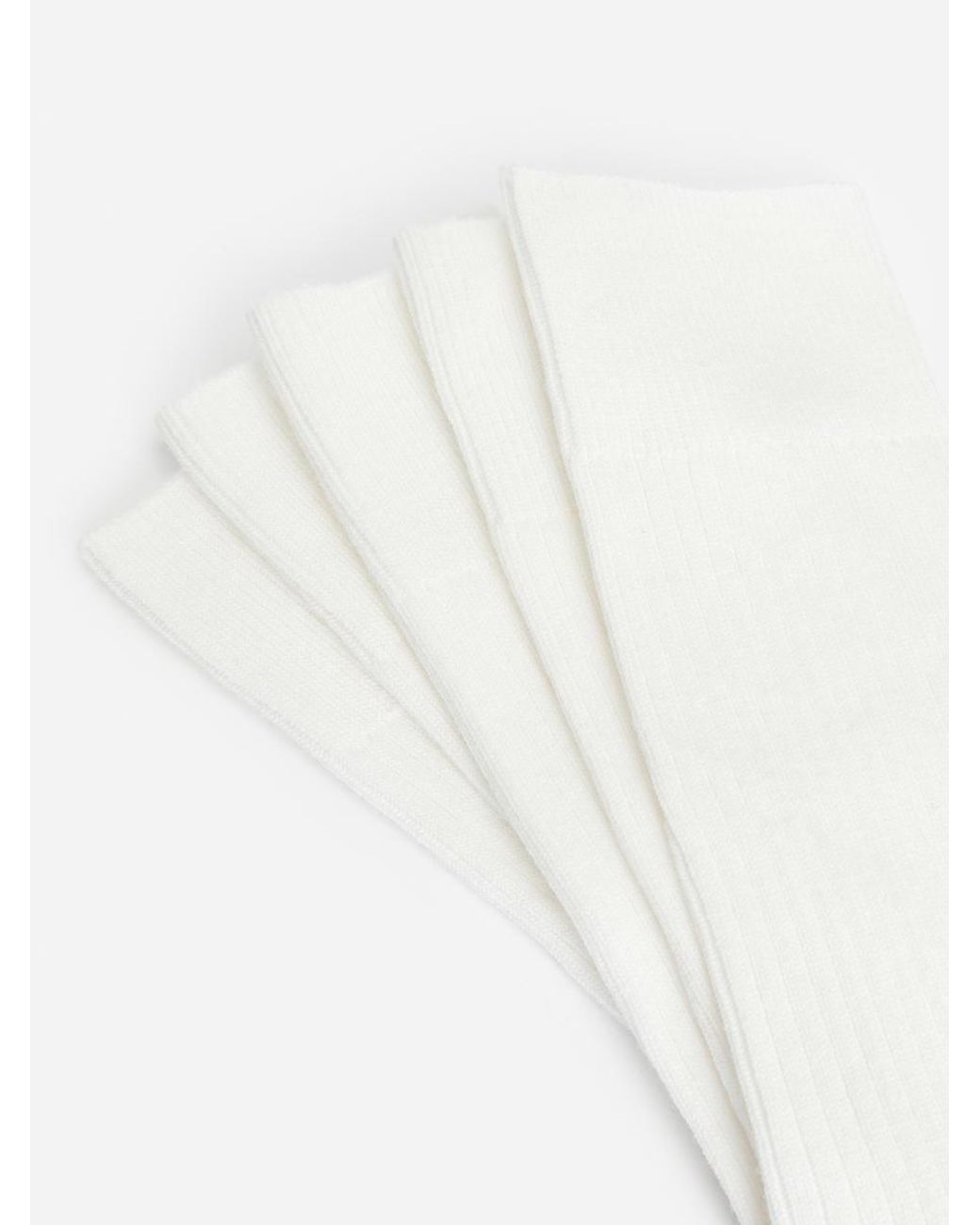 ARKET White Supima Cotton Rib Socks 5 Pairs for men