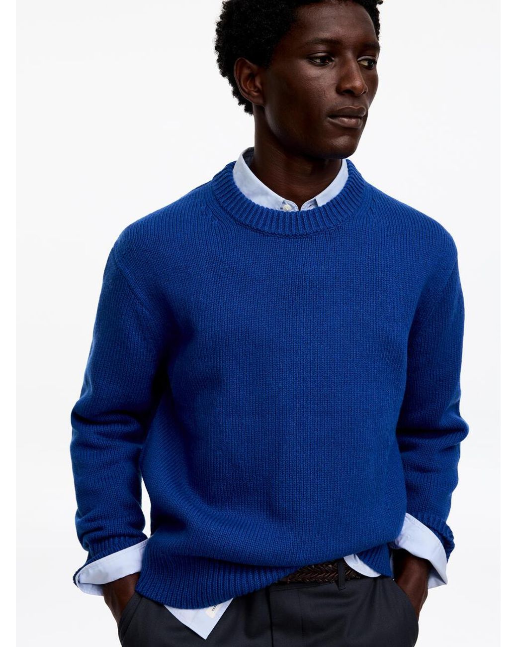 ARKET Blue Heavy Knit Wool Jumper for men