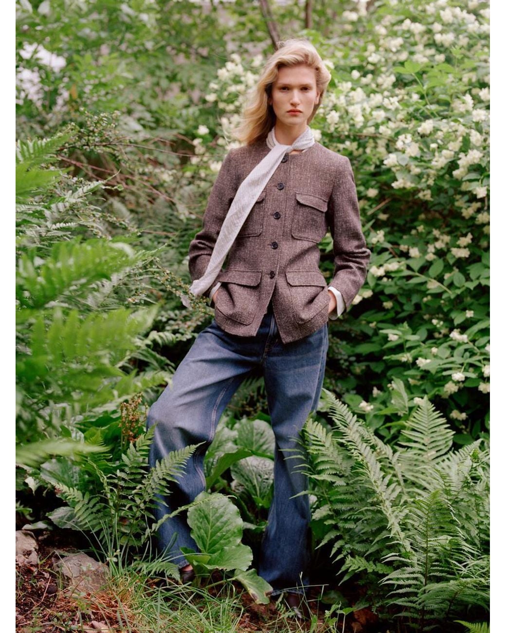 ARKET Gray Wool-Cotton Blend Utility Jacket