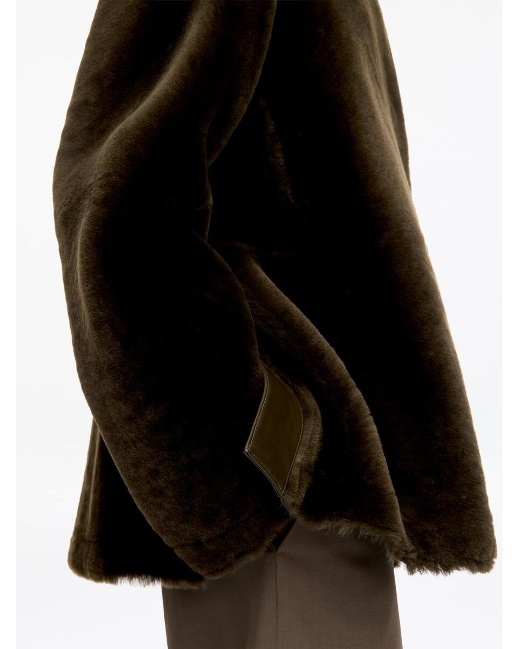 ARKET Black Relaxed Shearling Coat