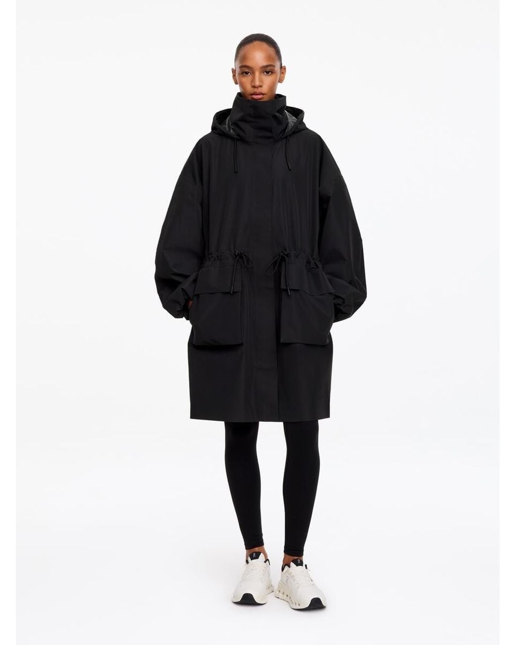 ARKET Black Hooded Rain Parka