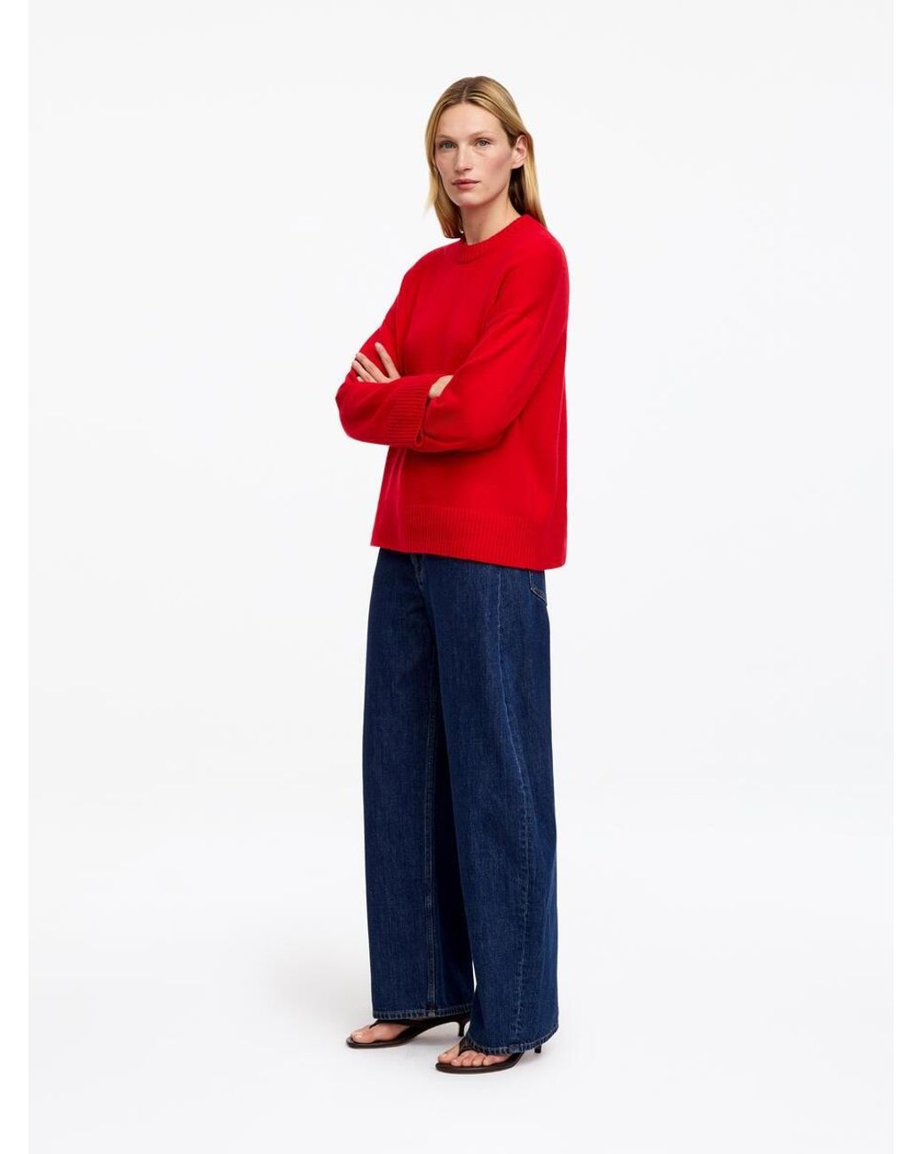ARKET Red Oversized Pure Cashmere Jumper