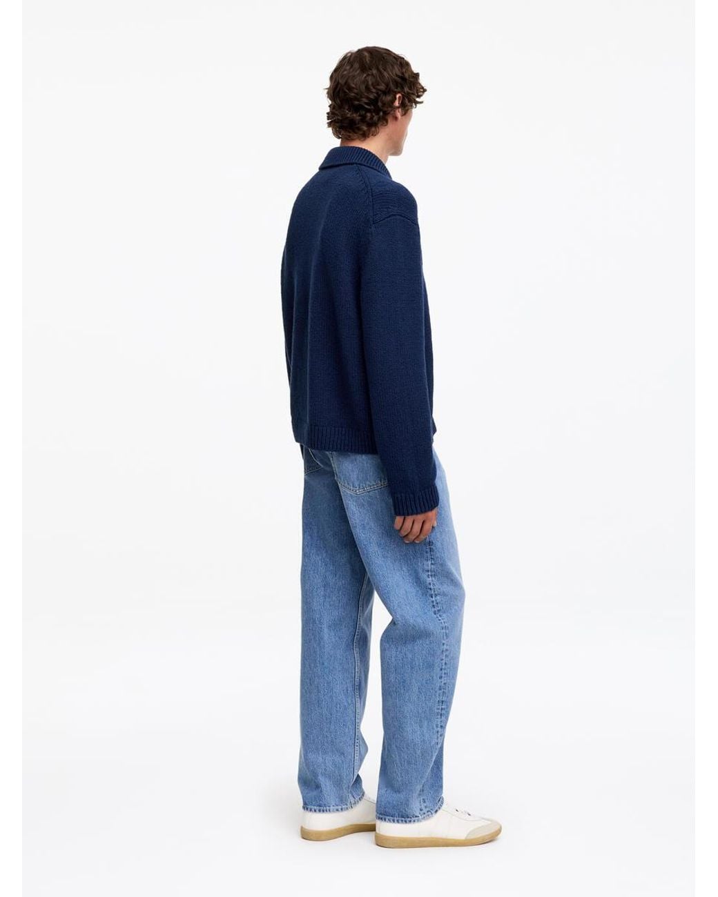 ARKET Blue Cotton Blend Zip Cardigan for men