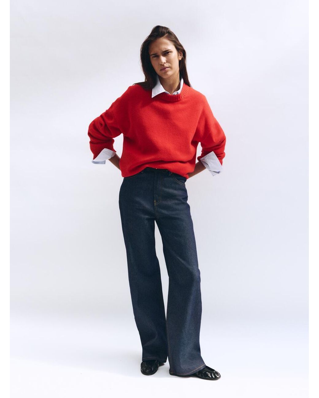ARKET Red Oversized Pure Cashmere Jumper