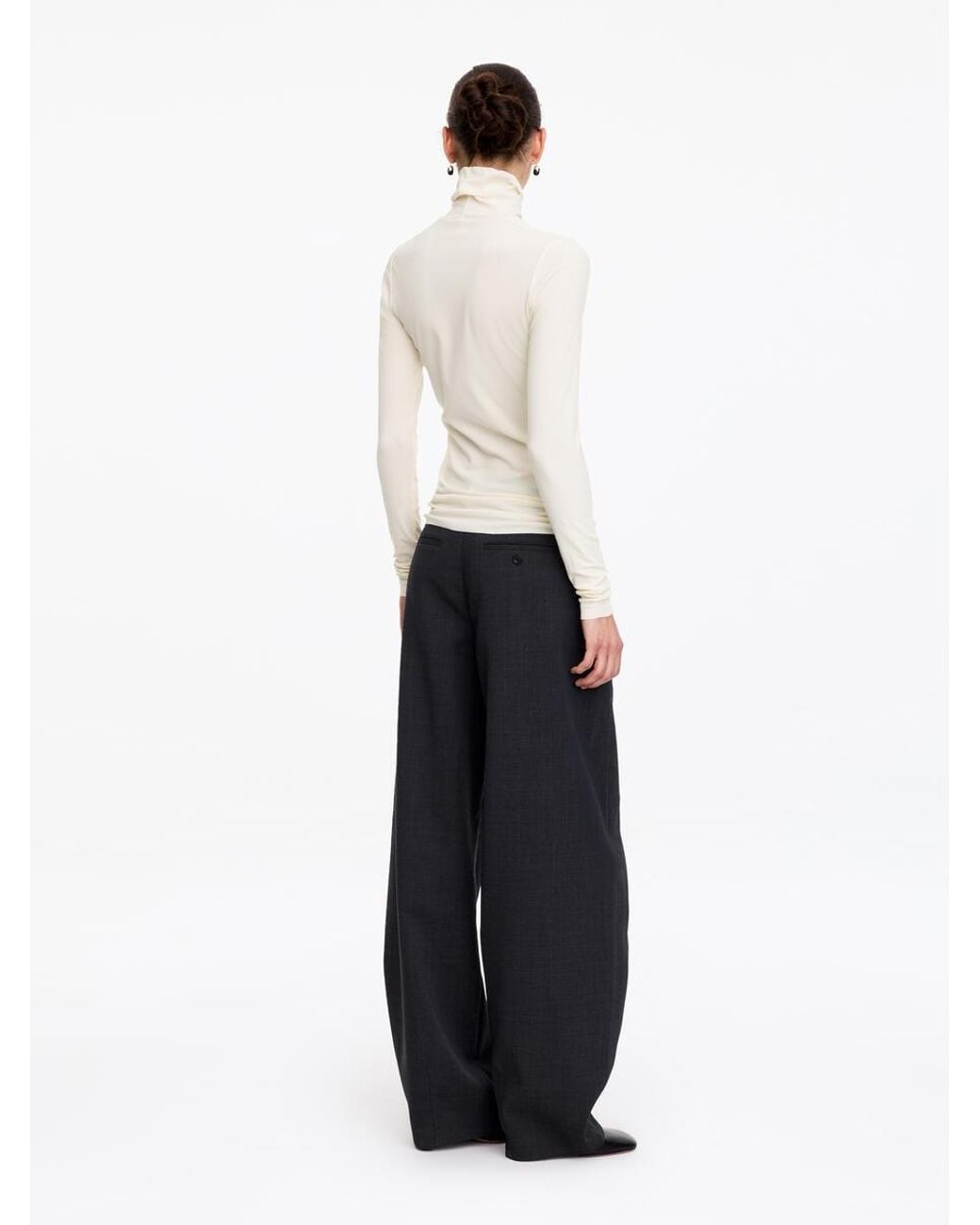ARKET White Roll-Neck Cotton Top