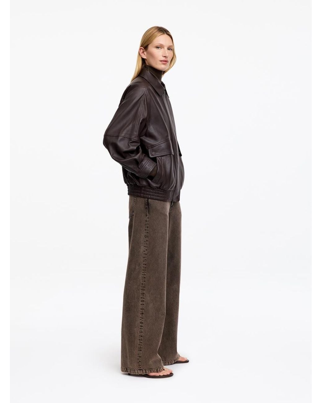 ARKET Brown Elm Low Flared Jeans