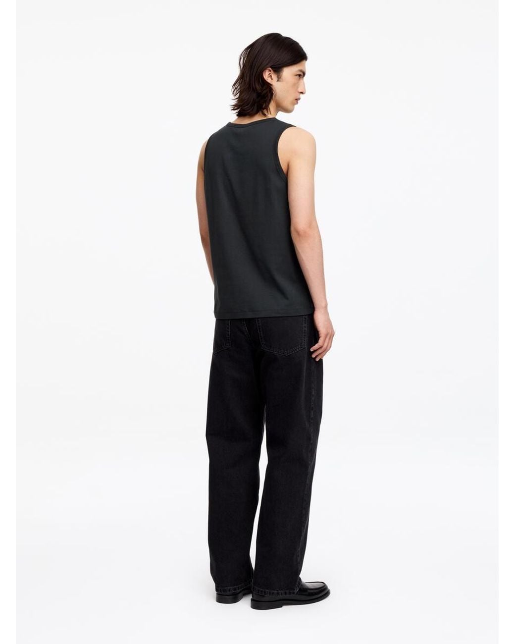 ARKET Black Ribbed Tank Top for men