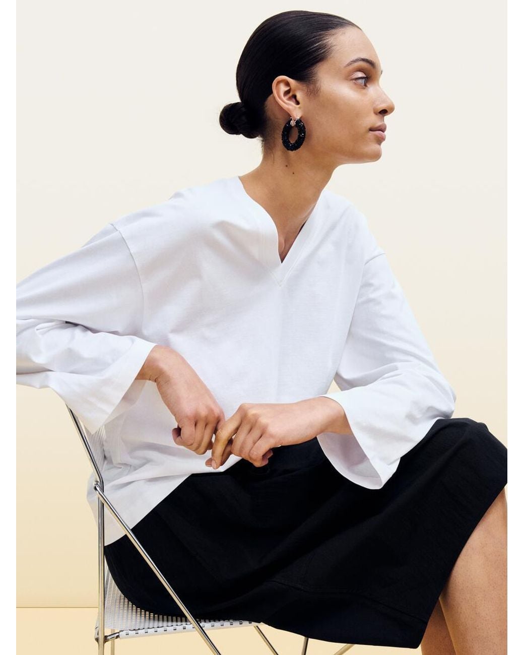 ARKET Black Cocoon Midi Skirt