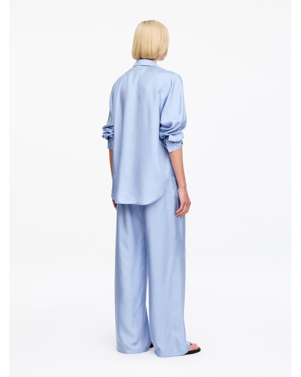 ARKET Blue Silk Twill Shirt