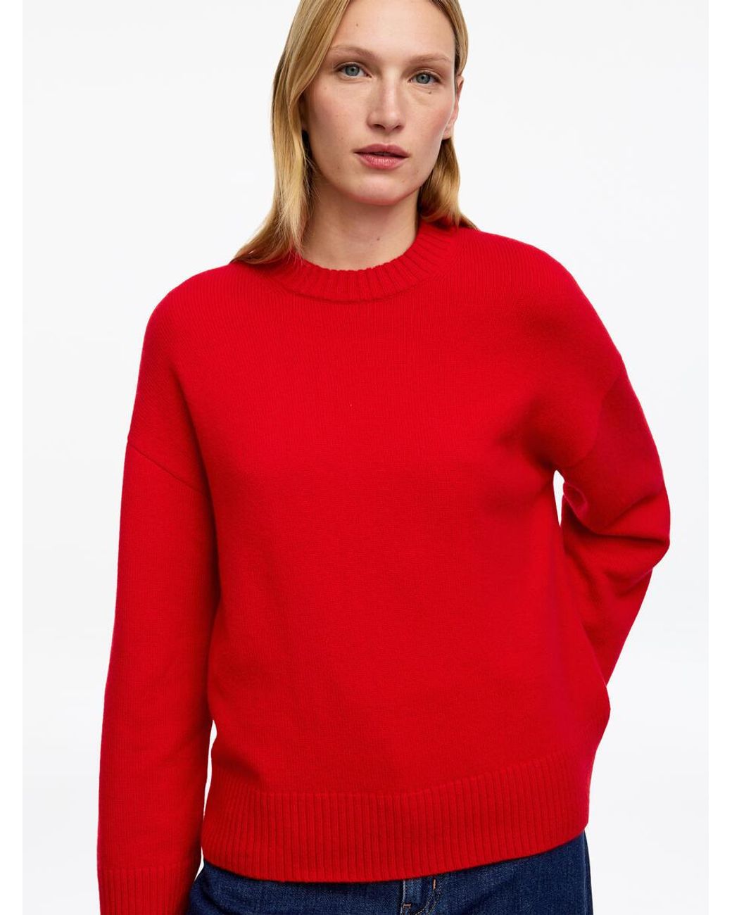 ARKET Red Oversized Pure Cashmere Jumper
