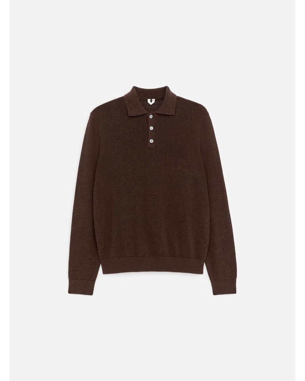 ARKET Brown Linen Blend Polo Shirt for men