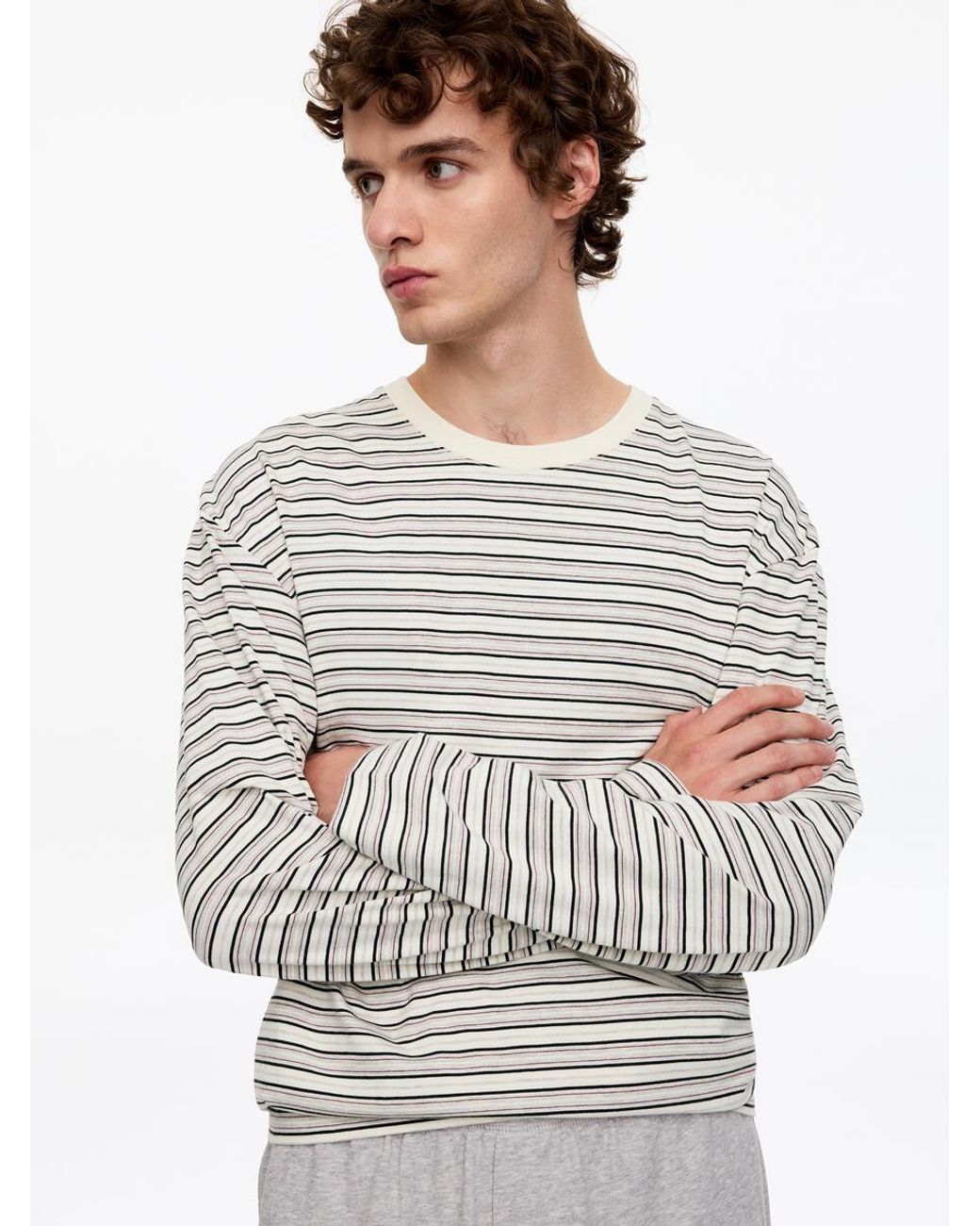 ARKET White Relaxed Long-Sleeve T-Shirt for men
