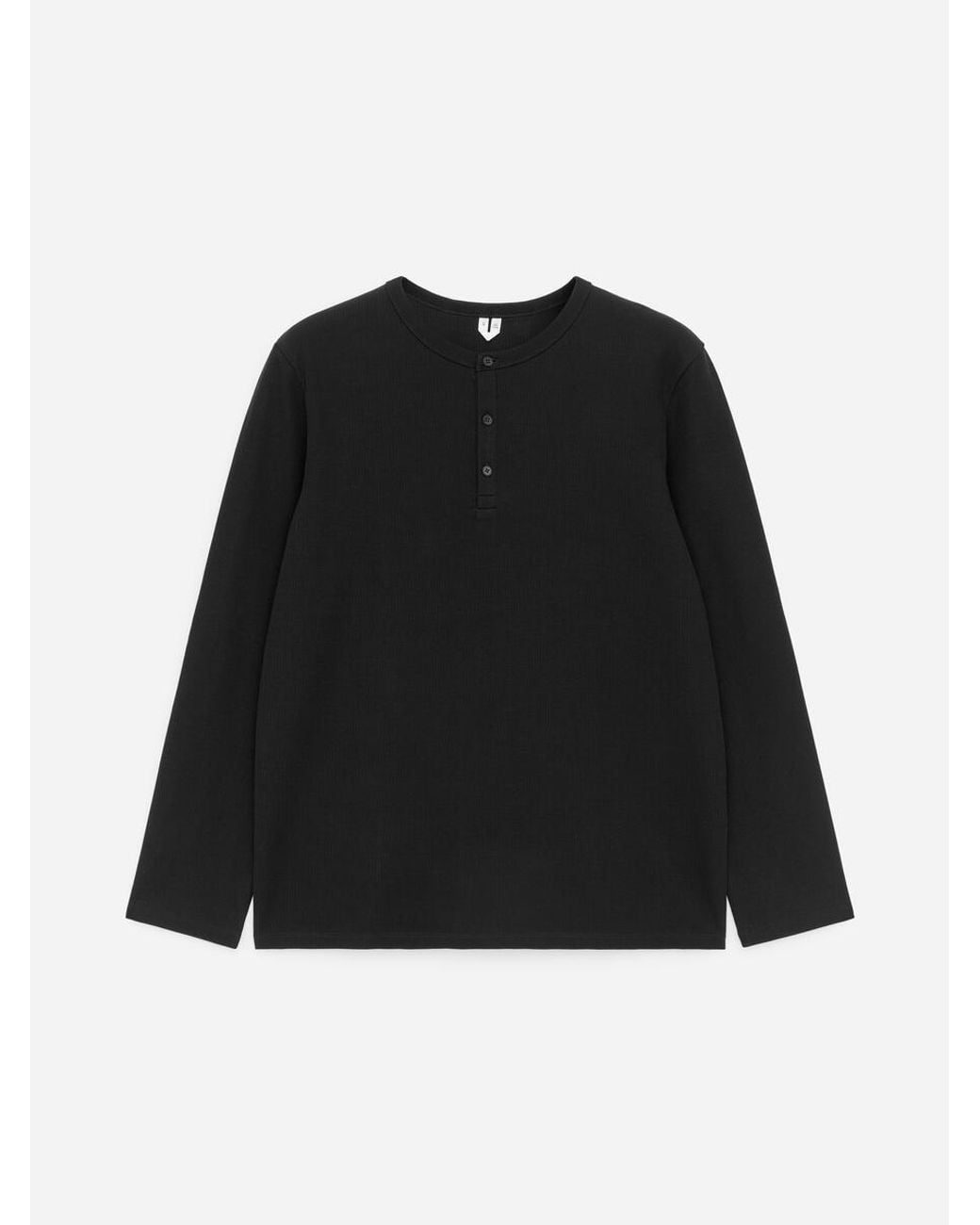 ARKET Black Henley Shirt for men