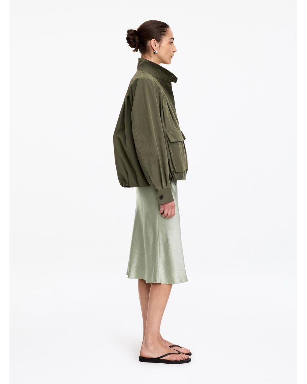 ARKET Natural Satin Slip Skirt