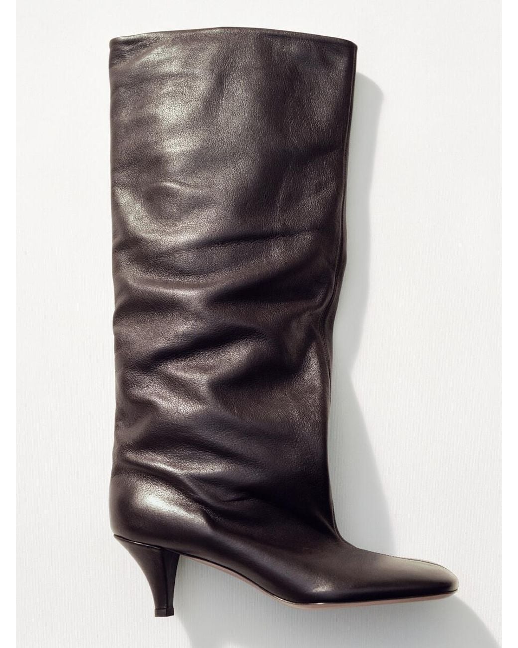 ARKET Black Slouchy Leather Knee Boots