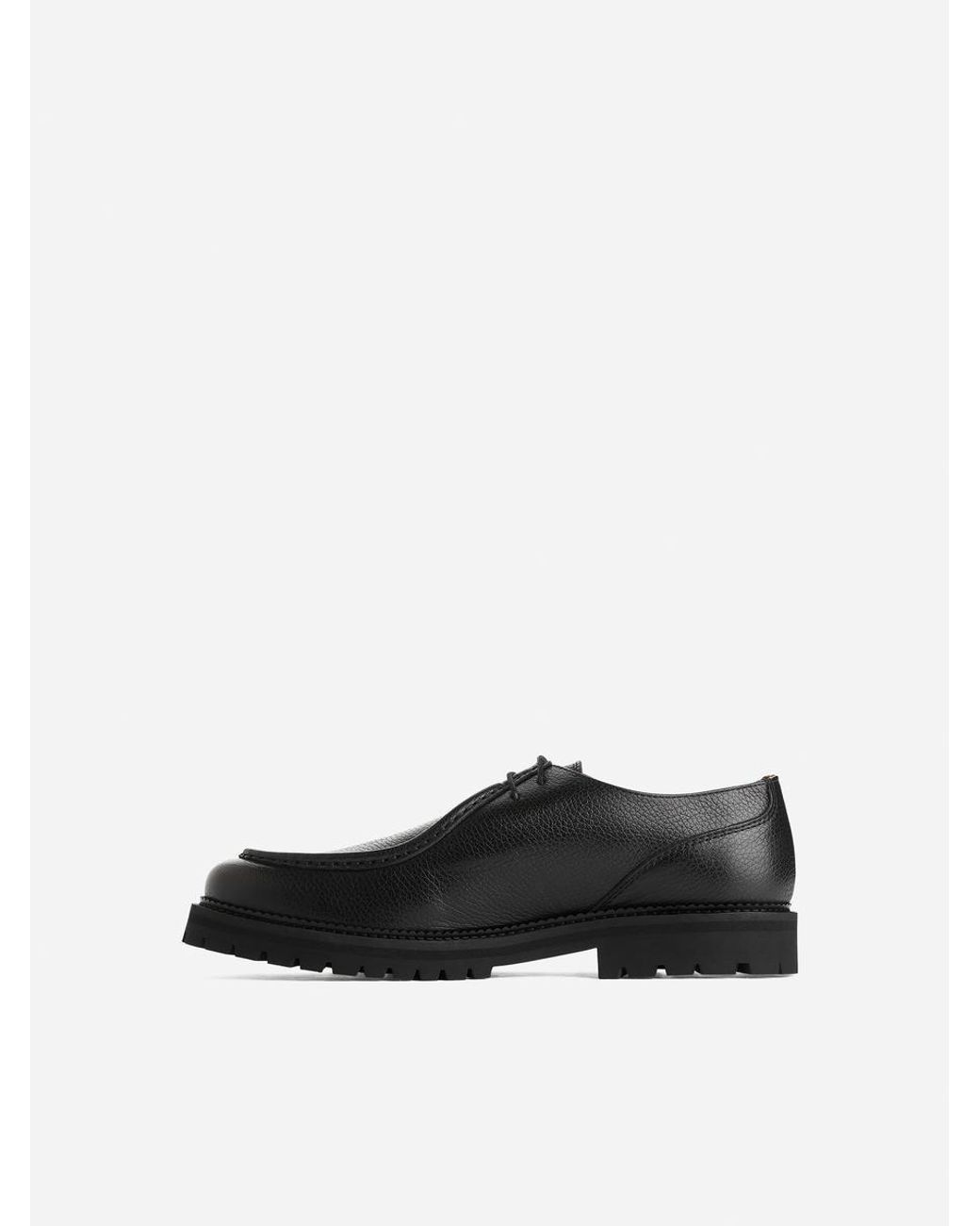ARKET Black Moc-Toe Leather Shoes for men
